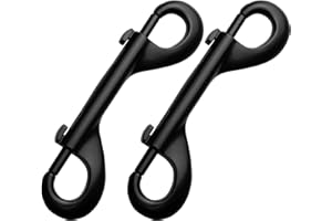 Garwor 4.7 inch Double Ended Bolt Snaps Hooks, 2 Pack 600lbs Weight Capacity, Heavy Duty Trigger Snap for Dog, Extra Large Zinc Alloy Trigger Chain Clips Black Electrophoresis Coating(Black)