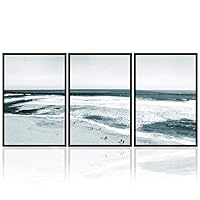 3 Piece Framed Canvas Wall Art Ocean Scenery Canvas Prints Home Artwork Decoration for Living Room,Bedroom - 16