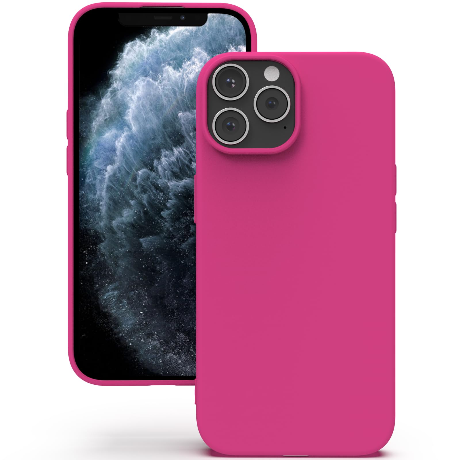 YATWIN Silicone Case for iPhone 11 Pro Max, Soft-Touch, Shockproof, DustProof, Antiskid Full Body Armour Phone Cover for Apple iPhone 11 Pro Max - Magenta