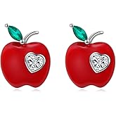 Women Earrings 925 Sterling Silver Football/Airplane/Apple/Animal Dainty Stud Earrings Birthday Gifts