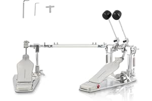 RANMING Double Bass Drum Pedals Direct Drive Bass Drum Pedal Kick Drum Pedal with Two-Sided Beater Non-Slip Footplate Upgrade Double Kick pedal Set for Drum Set and Electronic Drums Beginner Drummers