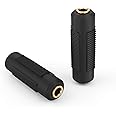 CableCreation 2 Pack 3.5mm Stereo Jack to 3.5mm Female to Female Audio Adapter Coupler Gold Plated for Stereo Cable, Speakers