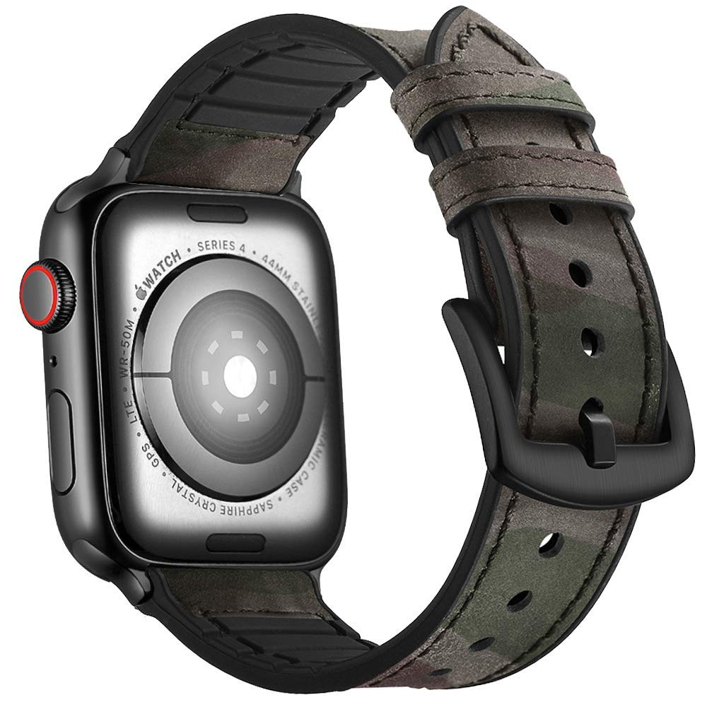 Hybrid Sports Band Made for Apple Watch 9 8 7 41mm 6 SE 5 4 40mm Series 3 2 1 38mm Replacement Straps Sweatproof Classic Dress iwatch Nike Camou