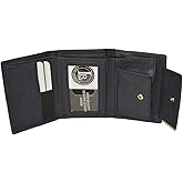 Leatherboss Leather Boys Slim Compact Flap Id Coin Pocket Trifold Wallet, Blue