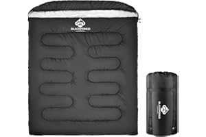 Blackpongo Double Sleeping Bag for Adults Men Women, Two Person XL Queen Size Two Person Sleeping Bag for All Season Camping 
