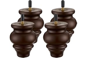 SHANJUE Sofa Legs-Furniture Legs 3.5 inch,Round Couch Legs- Wood Furniture feet,Sofa Replacement Parts,Wooden Chair Legs,for Furniture or DIY Projects