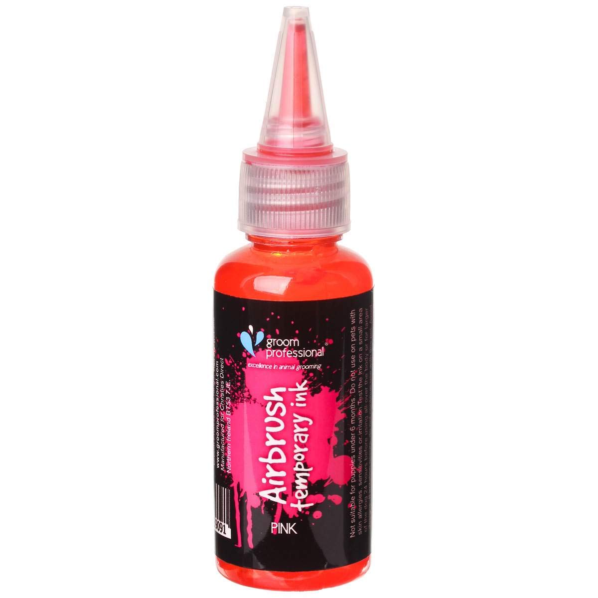 Groom Professional Creative Airbrush Temporary Ink, 30 ml, Pink