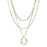TUANZISP Gold Necklace Stack for Women, Layered Gold Necklaces Set,18K Gold Plated Simple Dainty Gold Chain Choker Necklaces Trendy Jewelry Gifts for Women