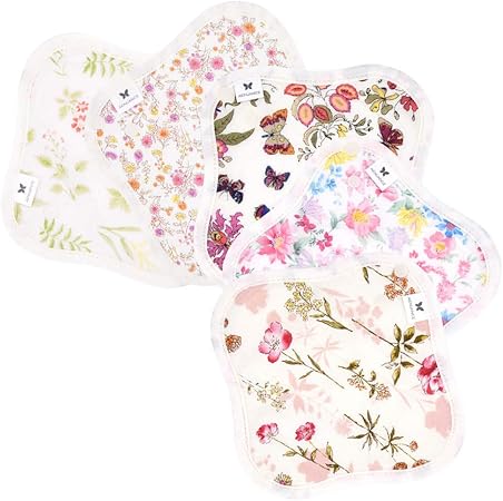 Amazon オーガニクス おりものシート 布ライナー 小さめ 薄手 ピュア柄５枚セット Aesst 5p Pu B Aenuance 布製パンティライナー 布ナプキン 防水布なし Aenuance パンティーライナー