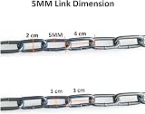 RSE Heavy Duty Galvanised Metal Chain 5mm x 1m for Lock Gate Fence view 5