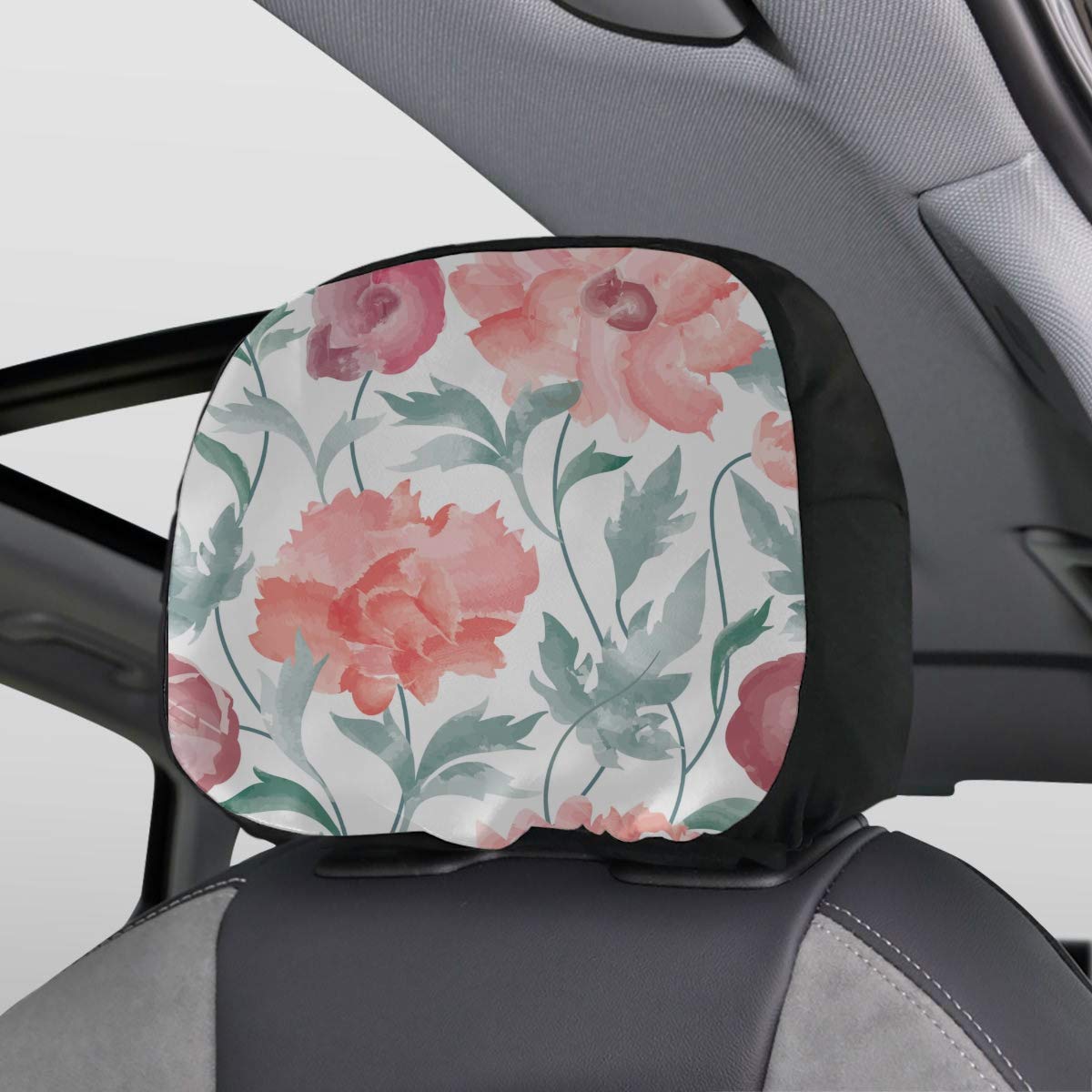 Car Headrest Protector Cover Carnation Gift Pink Flower Car