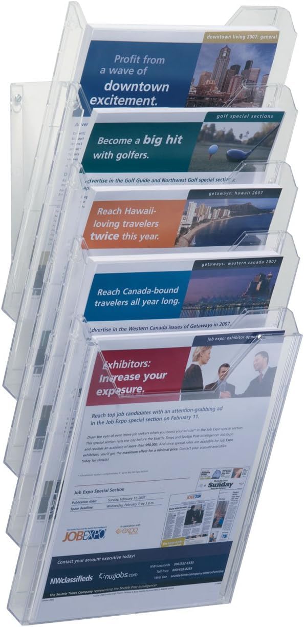 Durable COMBIBOXX Literature Holder XL - A4 Portrait - Transparent - Can Be Either Wall or Table Mounted - Perfect For Flyers, Brochures, Magazines, etc