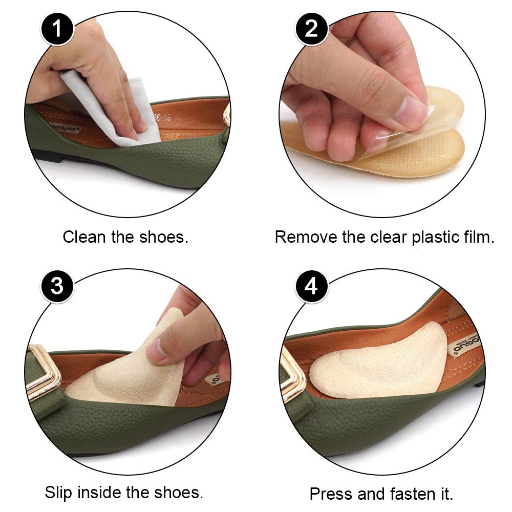 Skyfoot\'s Arch Support Shoe Inserts Plantar Fasciitis, Soft Gel Insoles for Flat Feet, Relieve Pressure from Pain for Men and Women 2 Pairs (Beige)