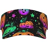 Halloween Eyes Sun Visor Hat for Women Men, Holiday Wide Brim Visor Cap for Running Golf Tennis Outdoor Sports