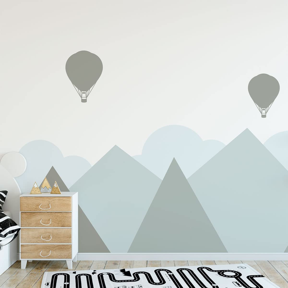 Children's Wall Stickers Baby Room Decoration Children's Wall Stickers Scandinavian Mountains Helsinki Giant Wall Sticker H80 x L105 cm