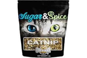 Chewmax Sugar & Spice Catnip for Cats and Kittens - 1 Ounce Bag | 100% All Natural Organic Dried Cat Nip | No Preservatives, Maximum Potency, Grown & Harvested in USA