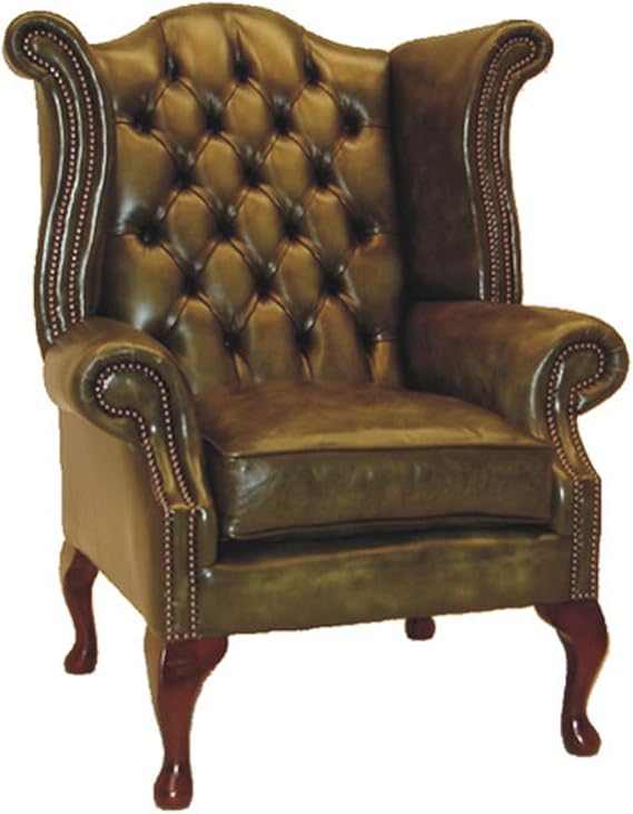 Casa Padrino Genuine Leather Armchair Vintage Green Living Room