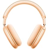 Wireless Headphones Bluetooth Headphones Active Noise Cancelling Over-Ear Head-Phones with Microphones, 24 Hours Playtime, HiFi Audio Adjustable Headset for iPhone/Android/Samsung - Orange.