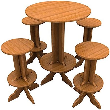 Amazon Com Bamboo Bar Set 1 High Top Table And 4 Stools