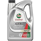 Castrol GTX Full Synthetic 5W-20 Motor Oil, 5 Quarts