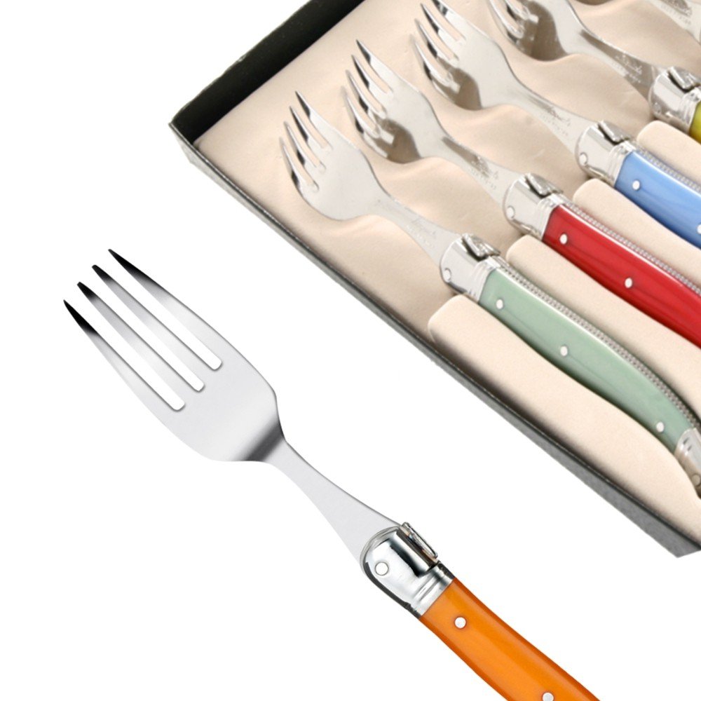 Buy Set of 6 Laguiole forks in assorted colors Direct from France