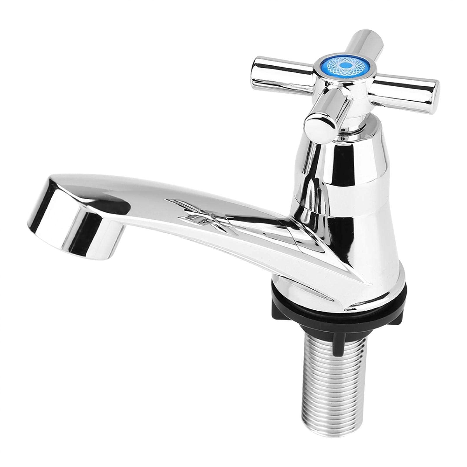Cikonielf Kitchen Sink Faucet, Basin Single Cold Faucet Abs Plastic Water Tap Bathroom Basin Kitchen Sink Accessories G1/2(20Mm)(Cross Handle)