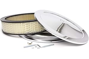 Racing Power Company R5195 14" x 3" Plain Chrome Offset Air Cleaner