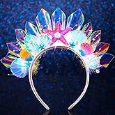 DRESBE Light Up Starfish Headband LED Shell Headbands Glow Party Crown Hair Accessories for Women