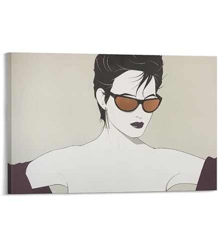 パトリック•ナーゲル　作品名「サングラス　sunglasses」インテリア Amazon.com: Patrick Nagel Prints Wall Art《Fashion Lady with