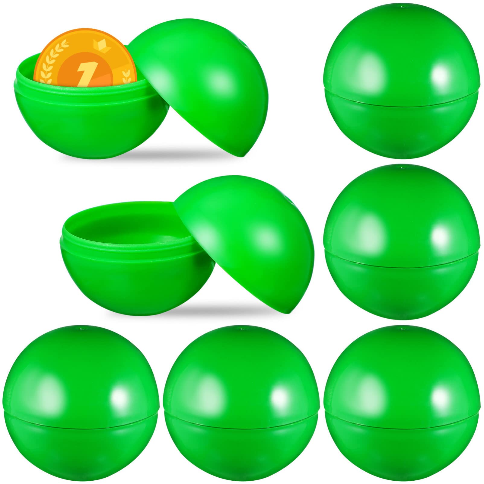 Warmhm 25pcs 4cm Plastic Balls Hollow Bingo Balls Raffle Balls Round Vending Machine Capsules Game Balls Props for Party (Green)