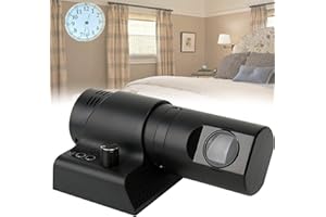 ZHIBIMOI LED Projection Clock, 180° Adjustable Projection Alarm Clock, Wall Clock with 5 Dimming Color and Knob Focusing, Analog Clock Face and Brightness Adjustable, Clearly Visible, for Home(Color:Black)