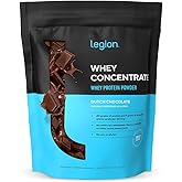 LEGION Whey Protein Powder - Naturally Flavored Whey Protein Concentrate with BCAAs - Supports Muscle Growth & Recovery, Gluten Free, No Added Sugar Protein Powder - Chocolate Flavor (30 Servings)