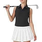 Turnhier Womens Sleeveless Golf Polo Shirts Quick Dry Collared V Neck Tennis Athletic Tank Tops