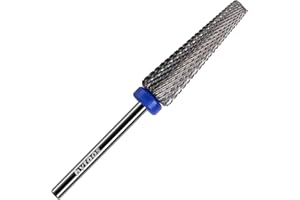 HYTOOS Super Long 5 in 1 Nail Drill Bits, 24mm Carbide Tapered Cone Nail Bit, 3/32" Two-way Rotate Drill Btis for Nails, Electric Drill File Machine, Manicure Removal Cuticle Soft Gel,M