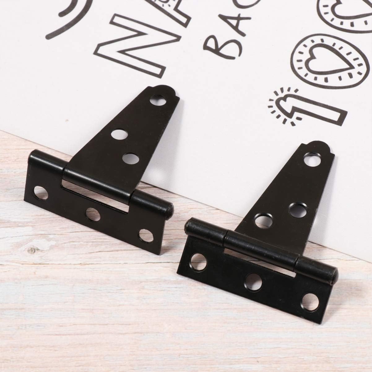 DOITOOL 2PCS Black T Strap Hinges Heavy Duty Gate Hinges for Wooden Fences or Metal Gates Iron Rustproof Barn Door Hinges Shed Door Hinges (2 Inch) (2PCS 2Inch) - Image 4