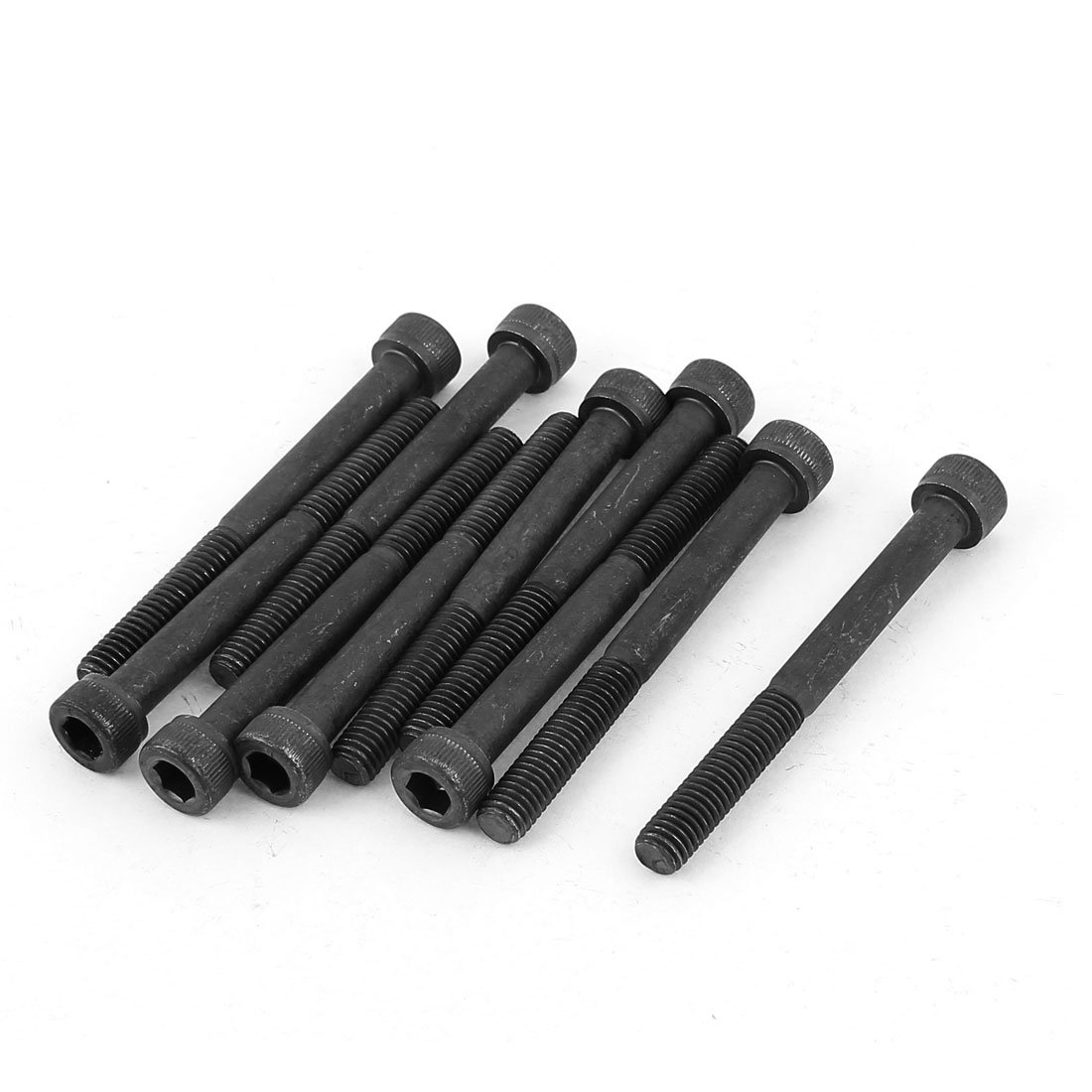 Sourcingmap M6x60mm 12.9 Alloy Steel Hex Socket Screws Partially Threaded Bolt Black 10Pcs — image 1