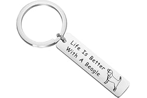 FEELMEM Dog Lover Gifts Life Is Better with A French/Bulldog/Pitbull/Dachshund/Beagle Keychain Dog Owner Gifts