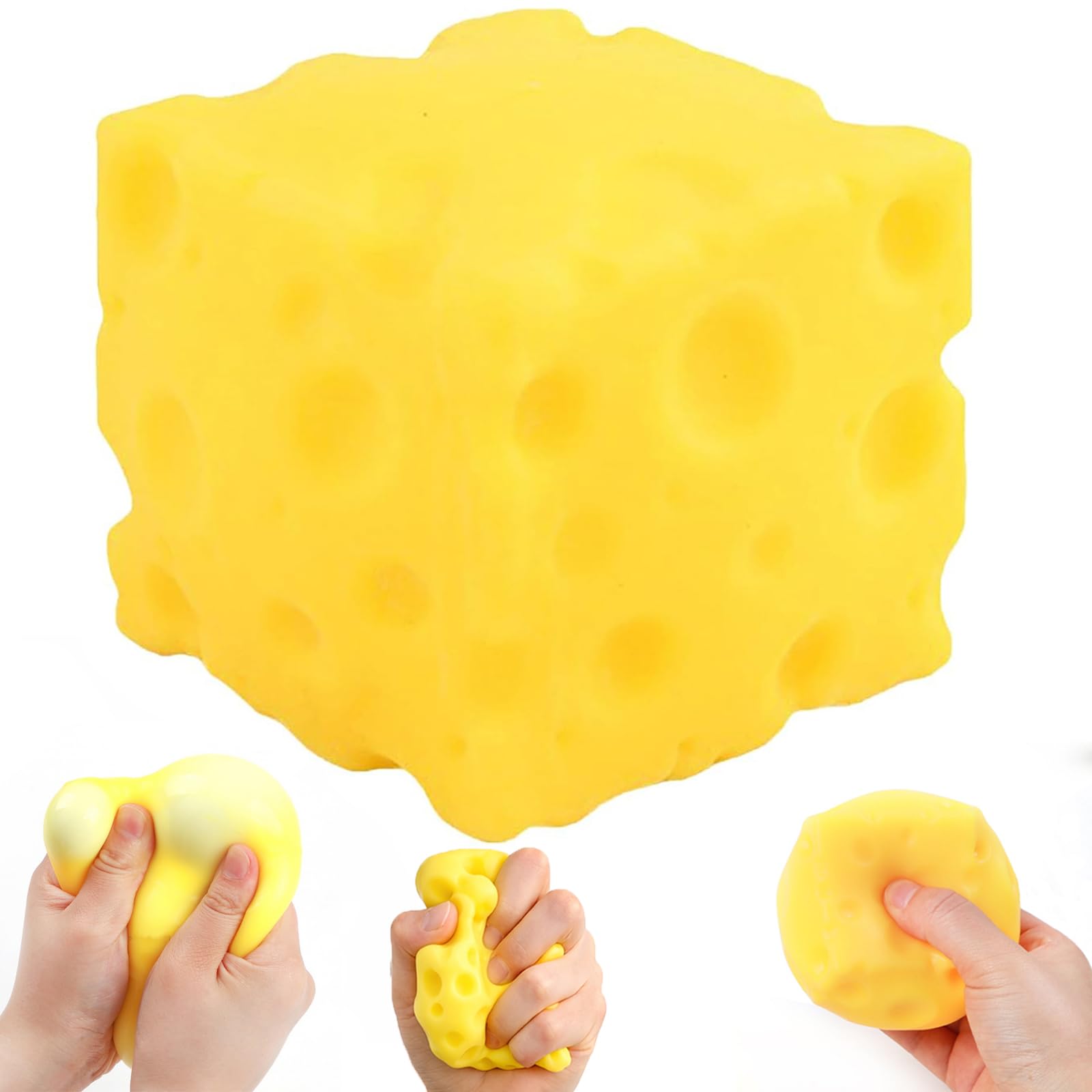 Cheese Squishy, Cheese Squishy Cube Stress Ball, Squishy Cheese Sensory, Slow-Rebound Shapeable Squeeze, Soft Squeeze Doug For Adults, Anxiety Relief