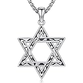 DRINSPER Triskelion/Star of David/Celtic Cross/Pentagram Necklace 925 Sterling Silver Celtic Pendant Spiritual Jewelry for Women Men
