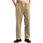IDEALSANXUN Mens Corduroy Pants Flat Front Straight Leg Casual Pants