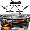 MEALAM Amber LED Lights 4PCS Front Grille Raptor Lamps Car Accessories with Harness and Fuse, Compatible with 2014-2019 Toyotaa 4Runner SR5, TRD Off-road, Limited, TRO Pro, 2014-2021 TRD Pro
