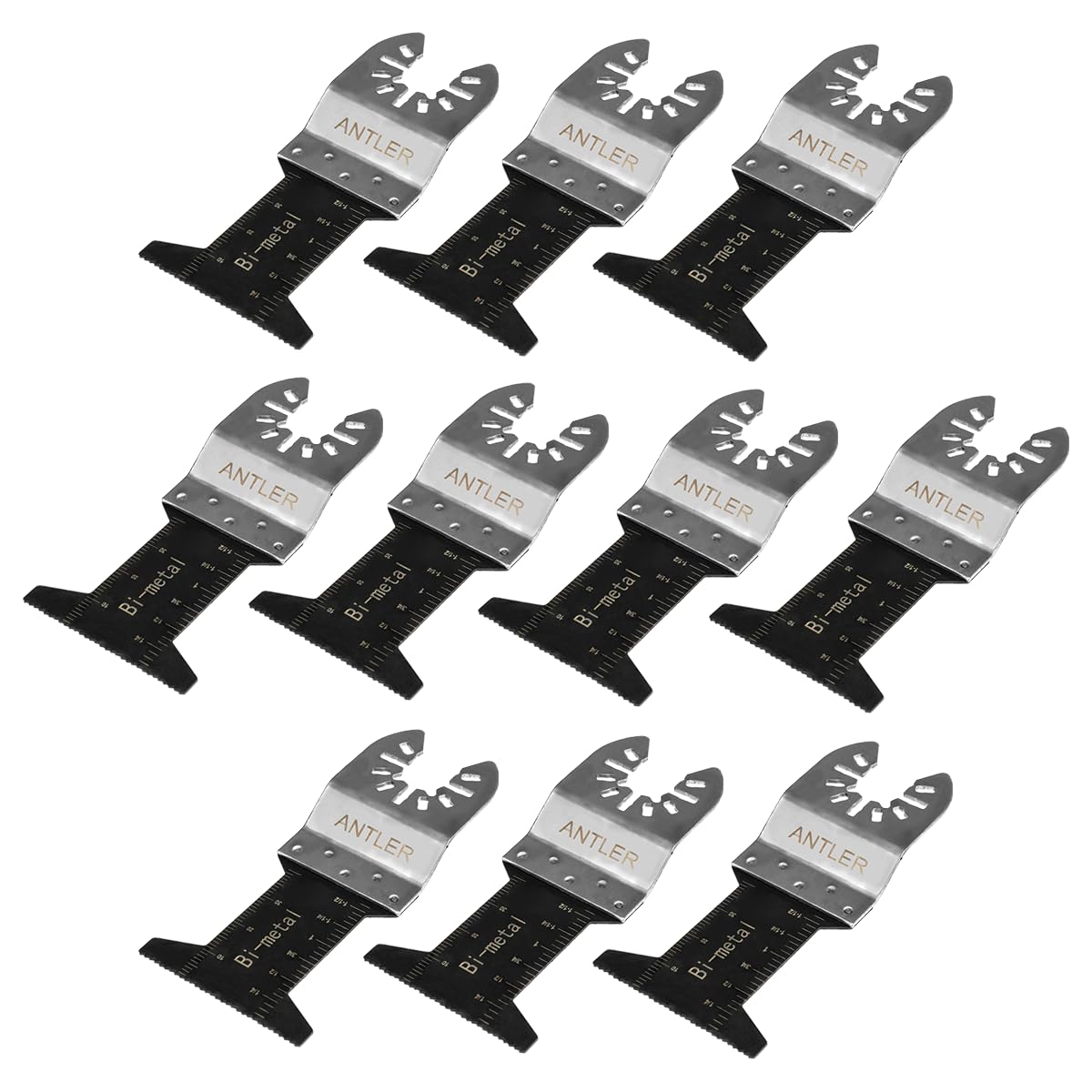 Antler QAB44BM 44mm Bi Metal Blades Compatible with Black & Decker Dewalt Stanley Worx F30 Erbauer Oscillating Multitool (10 Pack)
