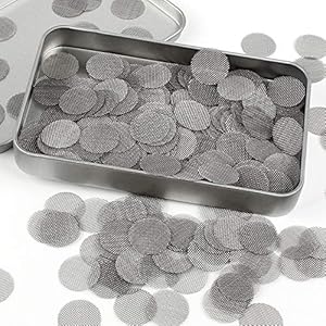 Yangfei 300 Stuks Pijp Screen Filters, Roken Schermen 15mm Rvs Pipe Schermen met Opbergdoos Rookscherm Filter voor Pijp…