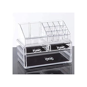 Amazon Com Transparent Acrylic Cosmetic Desk Makeup Organizer