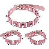 FM FM42 Multicolor PU Simulated Leather Rivets Spikes Square Ring Collar Choker Necklace and Bracelet Set