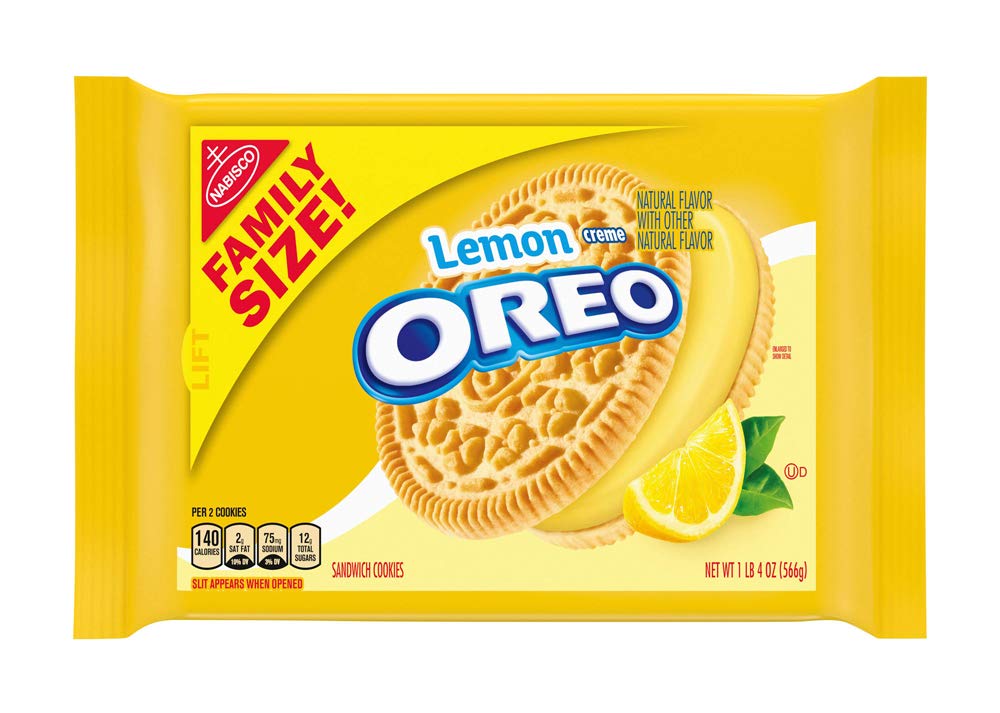 OREO Golden Sandwich Cookies, Lemon Flavored Creme, 1 Resealable Family Size Pack