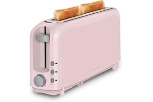 SEEDEEM 2 Slice Slim Toaster, Single 10" Long Slot Toaster Fits Bagels & Artisan Bread, 6 Shade Settings, Cancel/Reheat/Defro