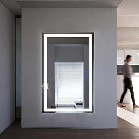 Large 55 X36 Dimmable Antifog Led Full Length Mirror Oversized Rectangle Dressing Illuminated Mirror With Touch Button Wall Mounted Full Size Wall Frameless Mirror With Led Lights 010 5536 Ts Amazon Ca Home