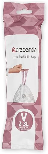 Brabantia PerfectFit Bin Liners Size V 2-3 Litre 200 Bags White view 2