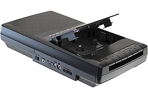 EYESEN Portable Cassette Player Recorder with Stand-Alone Microphone, Walkman Tape Cassettes Converter MP3 with USB Player, Captures USB Stick Audio Files, Built-in Speaker/Retractable Handle/Headphone Jack